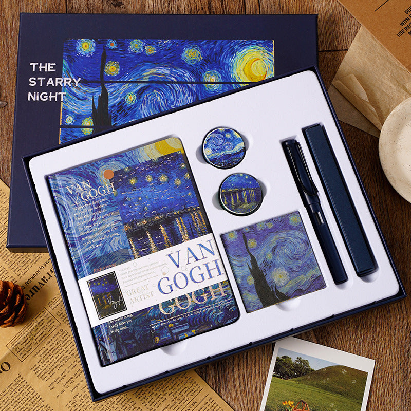 European and American style oil painting handbook set Creative Van Gogh Monet gave students a gift art handbook gift box