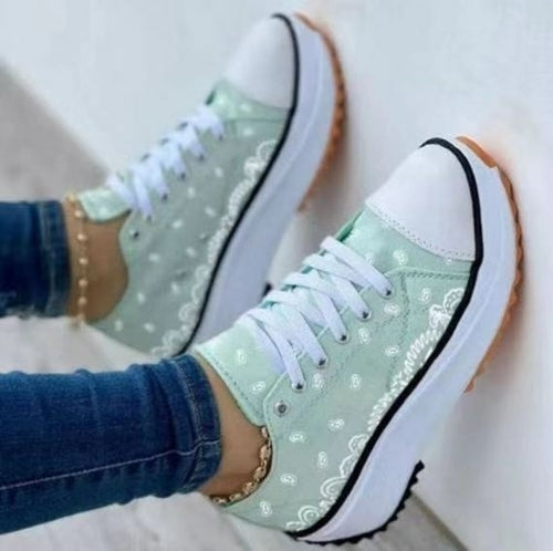 Fashion Casual Sport Shoes Pattern Canvas Women Sneakers