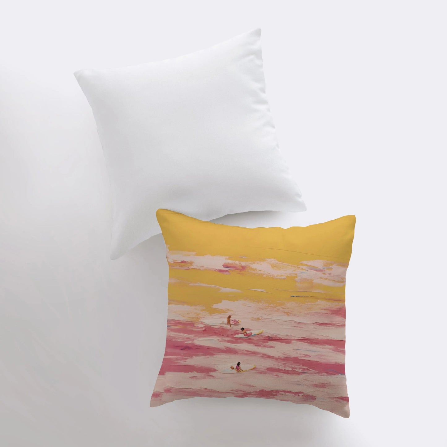 Sunset Surf | Abstract | Gouache Painting | Coastline Ocean | Throw