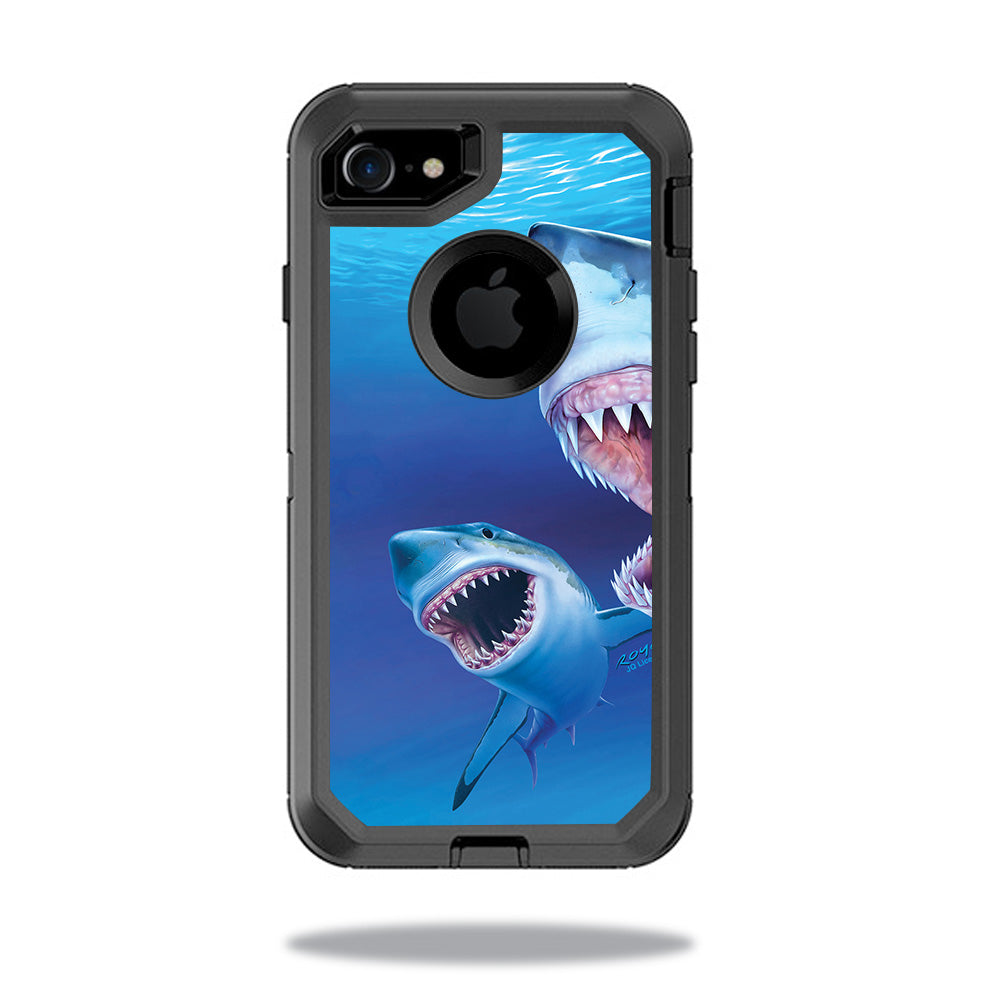 MightySkins OTDIP8-Great Whites Skin for Otterbox Defender iPhone SE 2