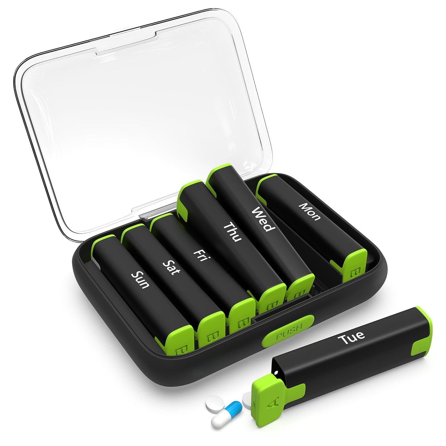 Weekly Pill Organizer 2 Times a Day Pill Box 7 Day Am Pm Travel
