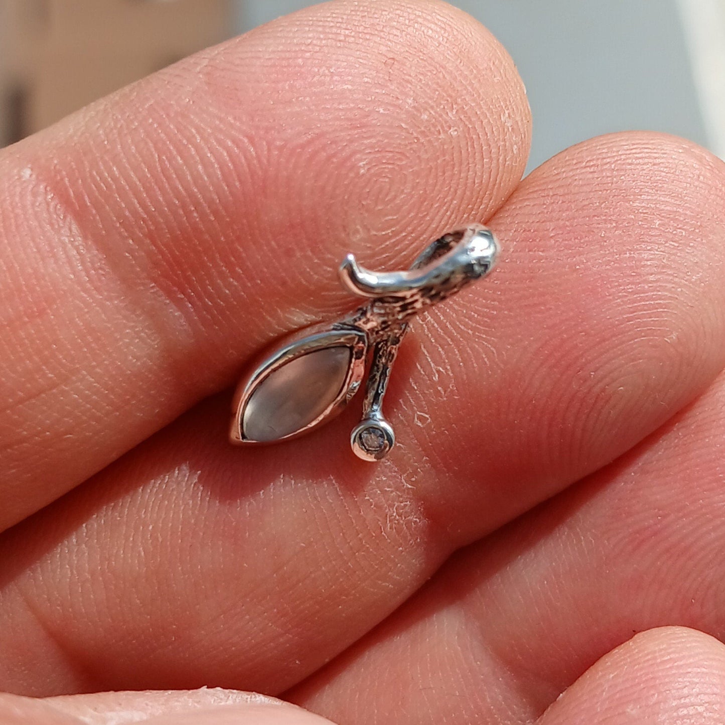 Moonstone Pendant, Moonstone Charm, Sterling Silver Pendant, Moonstone