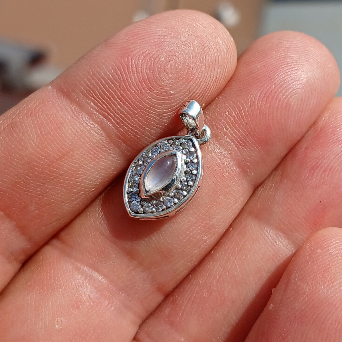 Moonstone Pendant, Marquise silver Pendant, Sterling Silver Pendant,