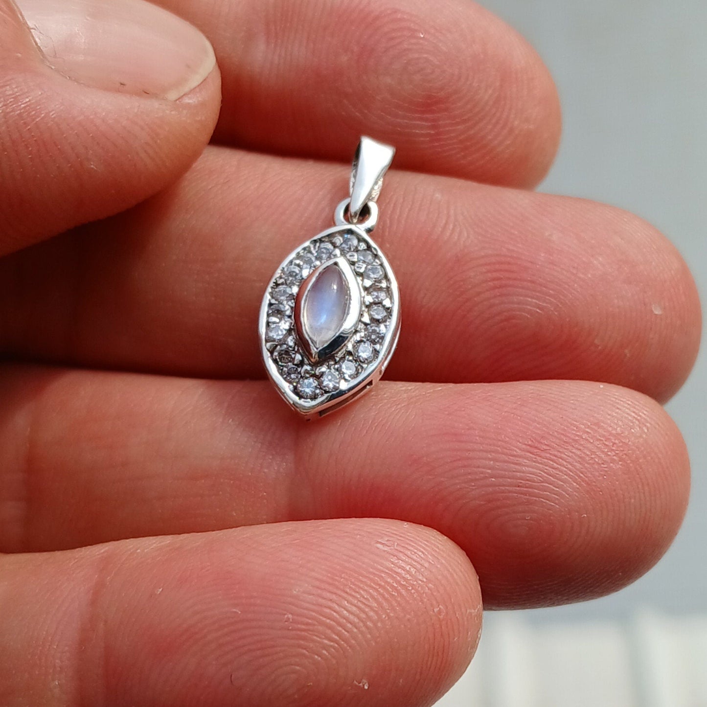 Moonstone Pendant, Charm Pendant, Sterling Silver Pendant, Moonstone
