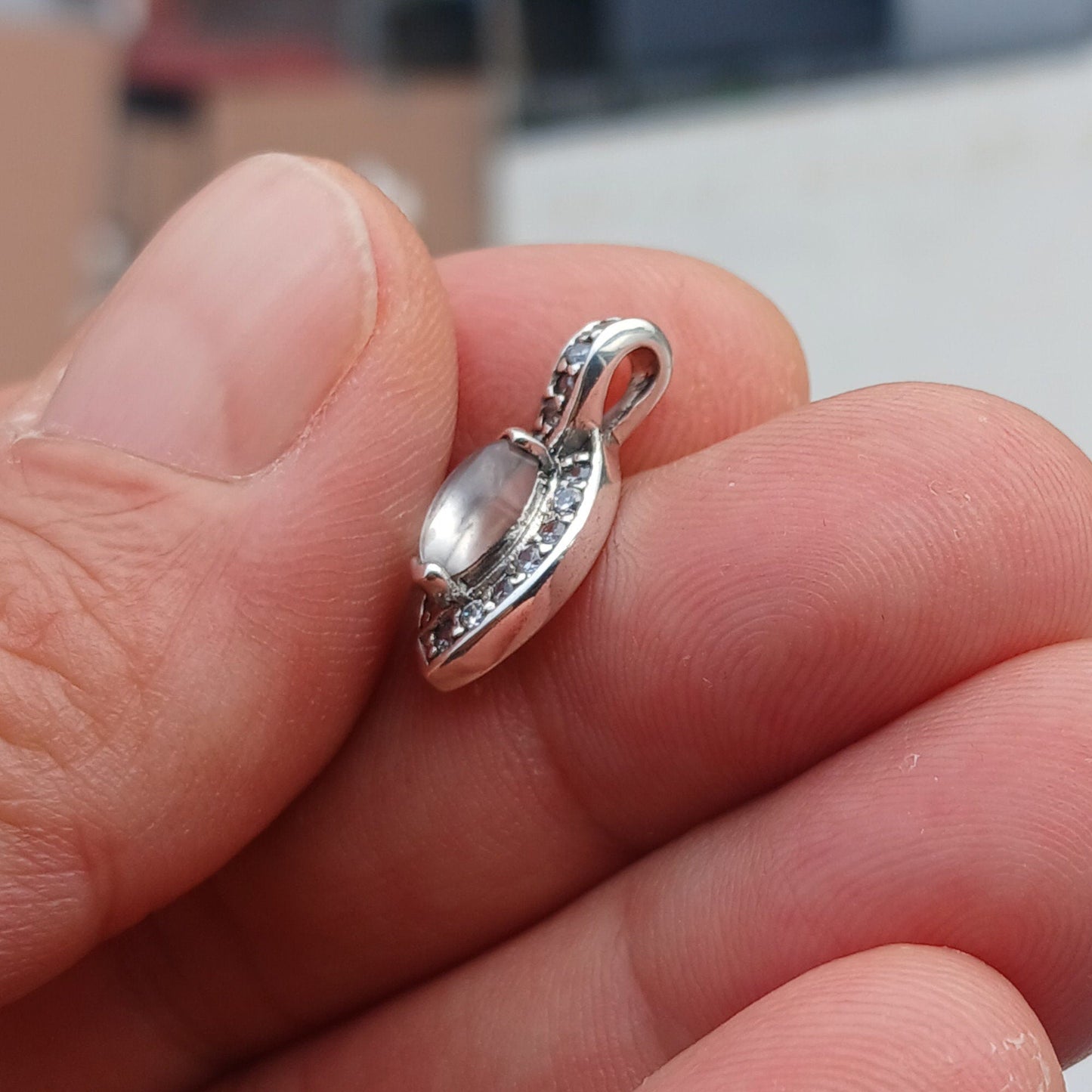 Moonstone Pendant, Charm Pendant, Sterling Silver Pendant, Moonstone