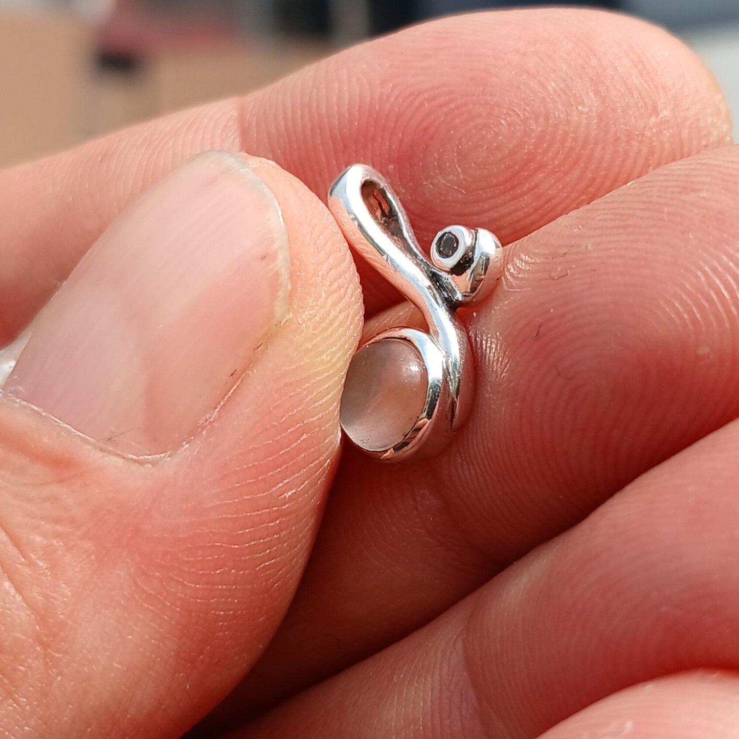 Moonstone Pendant, Moonstone Charm, Sterling Silver Pendant,