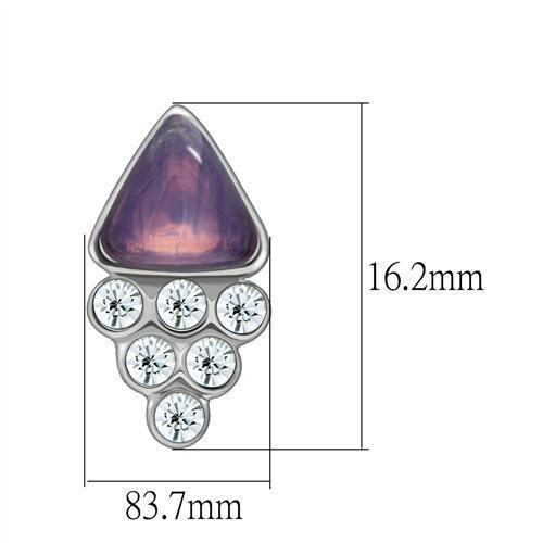 LO1979 - Rhodium White Metal Earrings with Top Grade Crystal in Clear