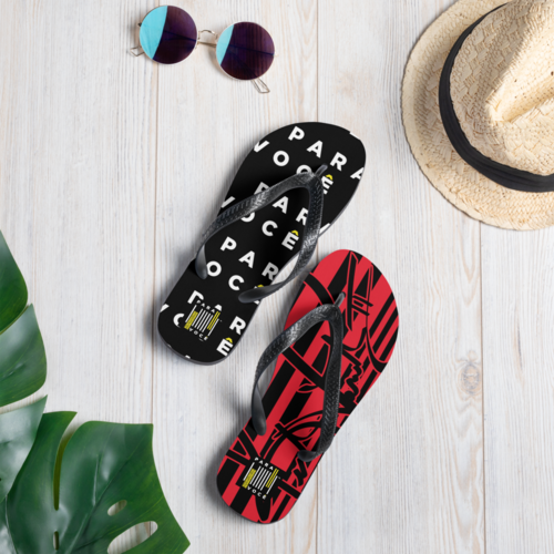 2882Sport™ Black & Red Stripe Para Você Flip-Flops