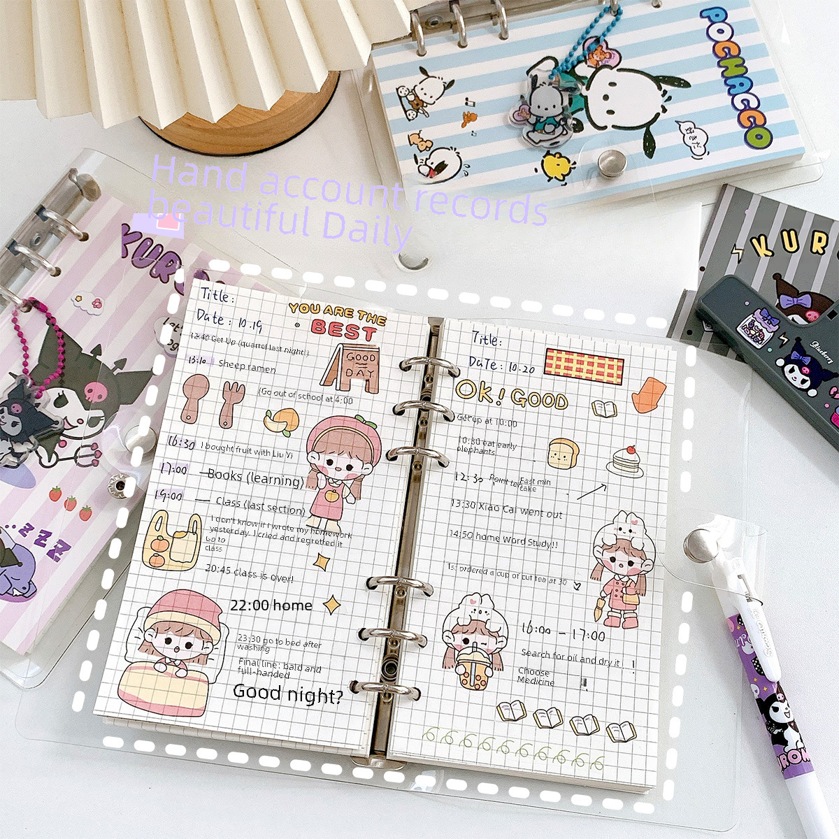 Cute girly heart DIY hand ledger set small fresh high-value loose-leaf coil student girl notebook