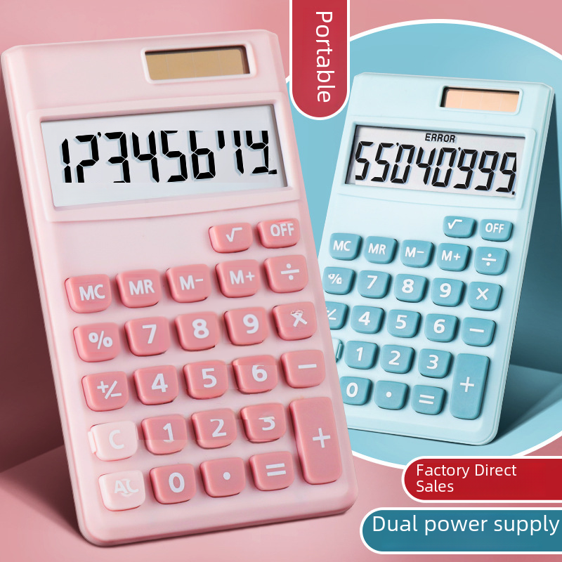 Manufacturer candy color cute calculator solar 8 digit mini portable student computer large screen