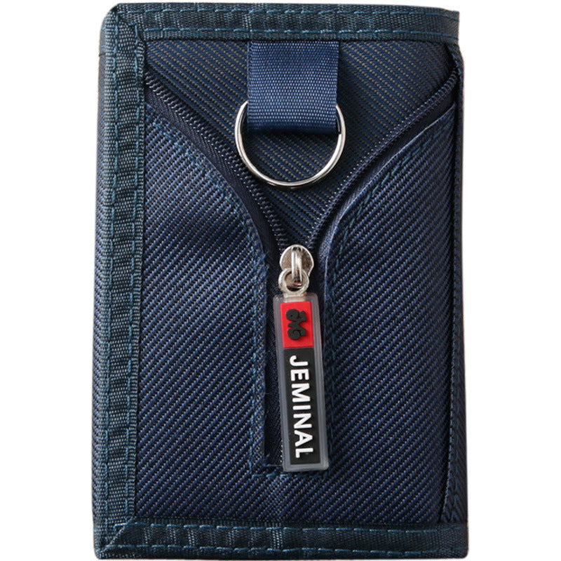 Canvas wallet men's short small thin ticket clip student horizontal wallet vertical card wallet wallet Korean version trend