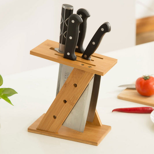 Nanzhu wooden knife holder, kitchen supplies, kitchen knife holder, knife holder, storage knife rack, assemble multi-functional shelf
