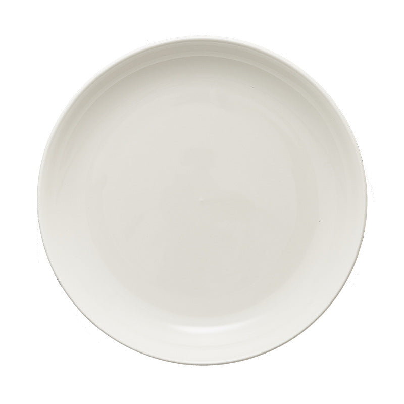 Pure White Thickened Ceramic Plate Chinese Rice Bowl Shanxi Huairen Tableware Round Deep Plate Ceramic plates