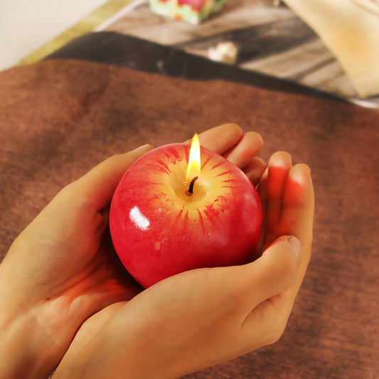 Christmas imitation red apple candle Birthday party peace fruit candle New Year's Day romantic shape apple gift