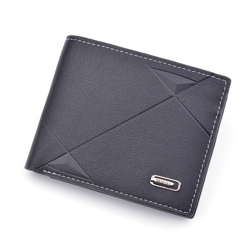 New men's wallet, men's short multi-card slot fashion casual wallet, men's thin three-fold horizontal soft wallet