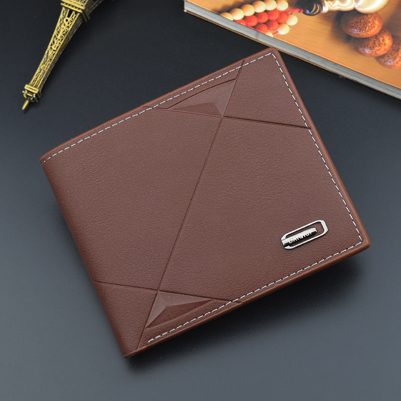 New men's wallet, men's short multi-card slot fashion casual wallet, men's thin three-fold horizontal soft wallet