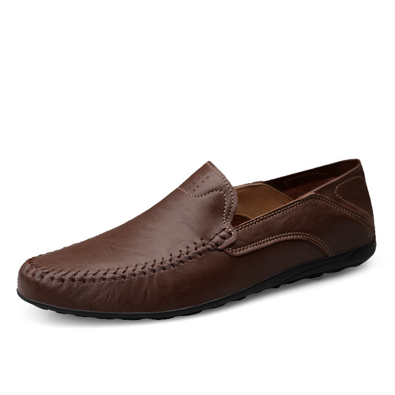 2022 New Microfiber Leather Men's Business Casual Leather Shoes Korean Version Soft Bottom Fashion Trend Driving Shoes Men's Shoes
