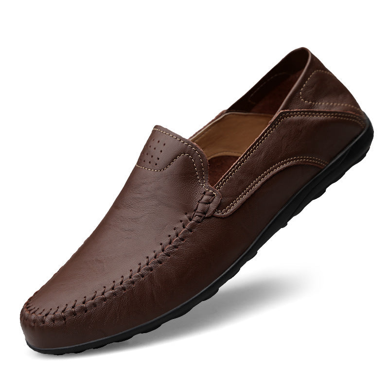 2022 New Microfiber Leather Men's Business Casual Leather Shoes Korean Version Soft Bottom Fashion Trend Driving Shoes Men's Shoes