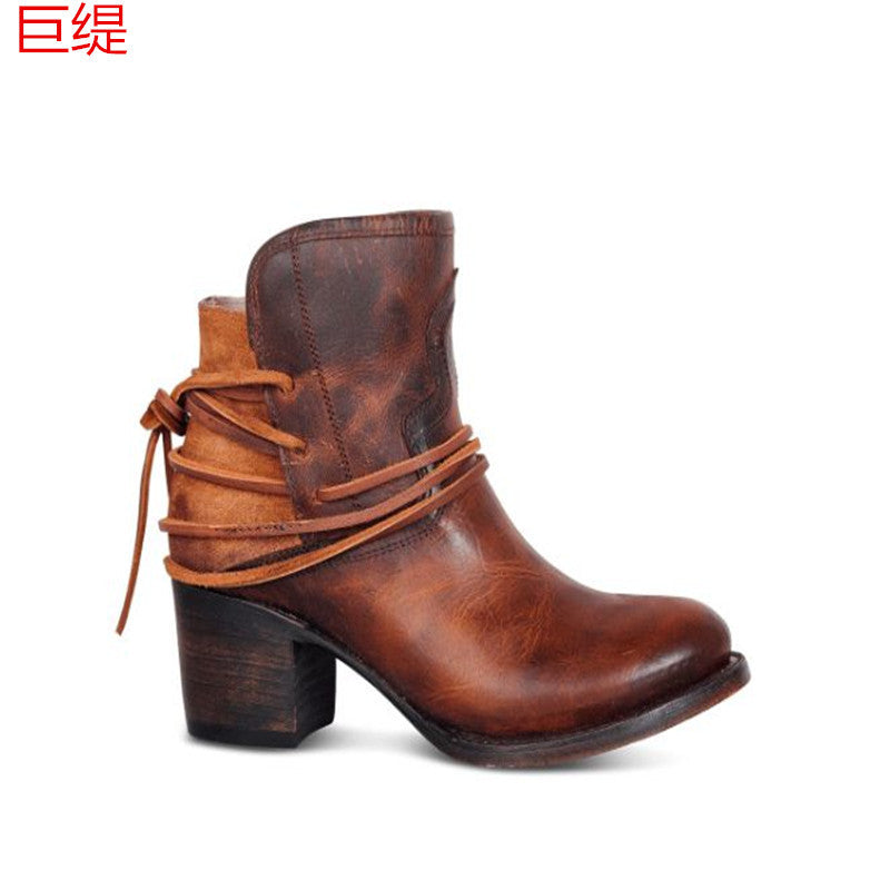 Juti autumn and winter Amazon shopee independent station European and American foreign trade 35-43 plus size women's shoes back strap thick heel shoes