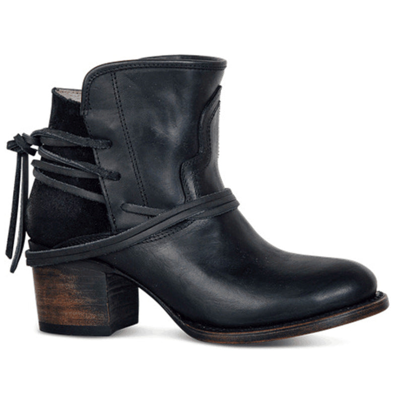 Juti autumn and winter Amazon shopee independent station European and American foreign trade 35-43 plus size women's shoes back strap thick heel shoes