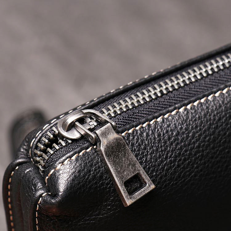 Luo Jia factory new men's leather clutch bag women's soft leather long wallet fashion simple cowhide mobile phone bag
