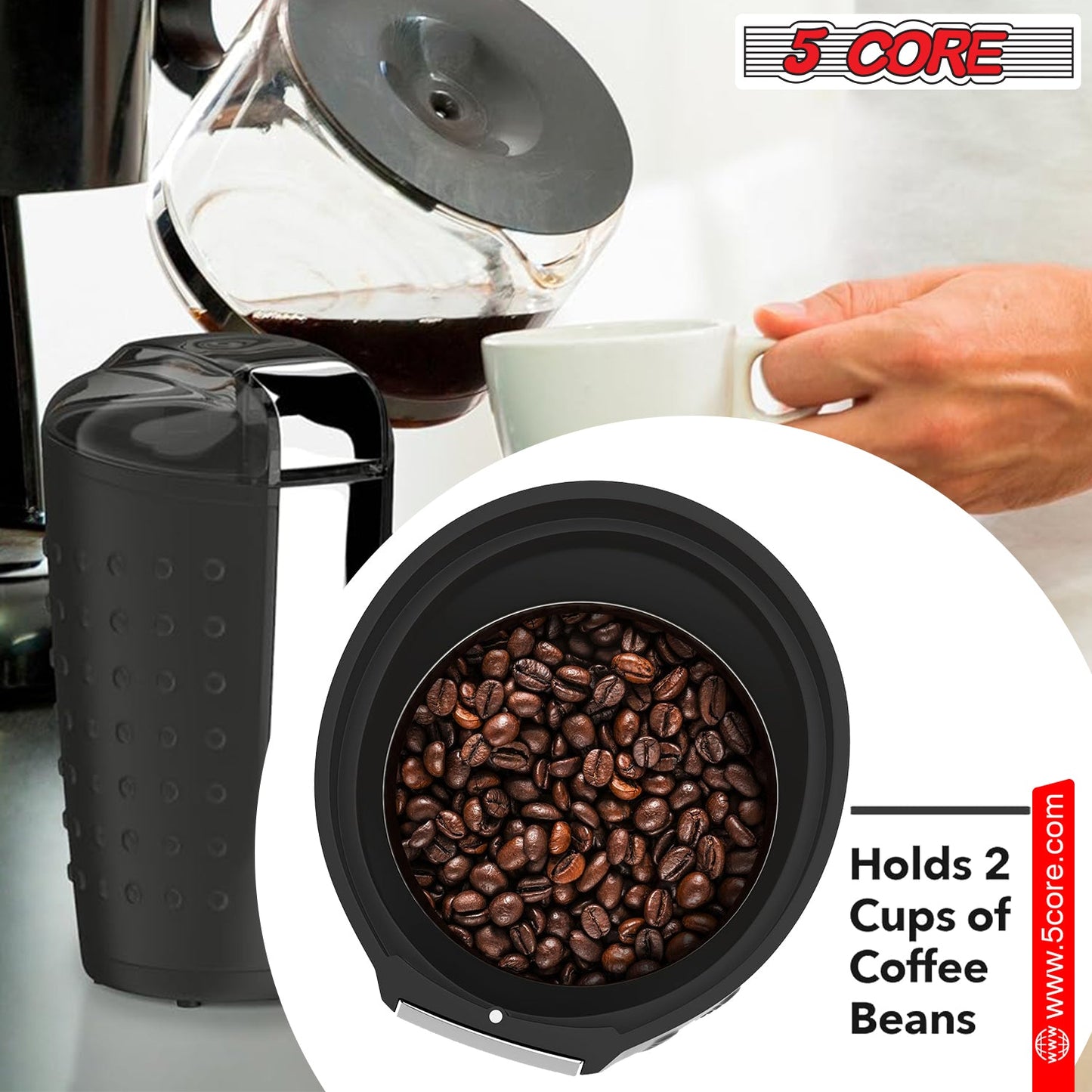 5Core Coffee Grinder 85 Gram Capacity 150W Electric Bean Spice