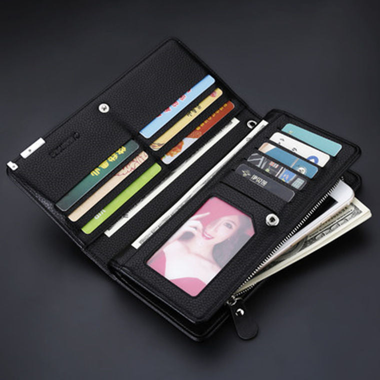 Iron edge handbag men's wallet long wallet multi-card wallet handbag men's business multi-function mobile phone bag hand
