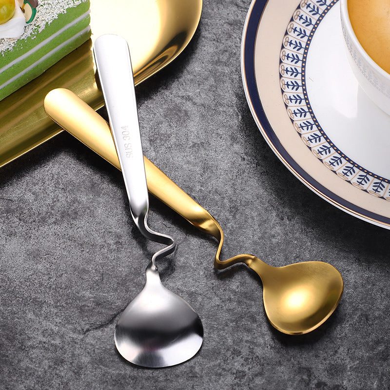 Stainless steel spoon creative 304 wall spoon, coffee mixing spoon, ice bar spoon, hotel tableware, souvenir spoon