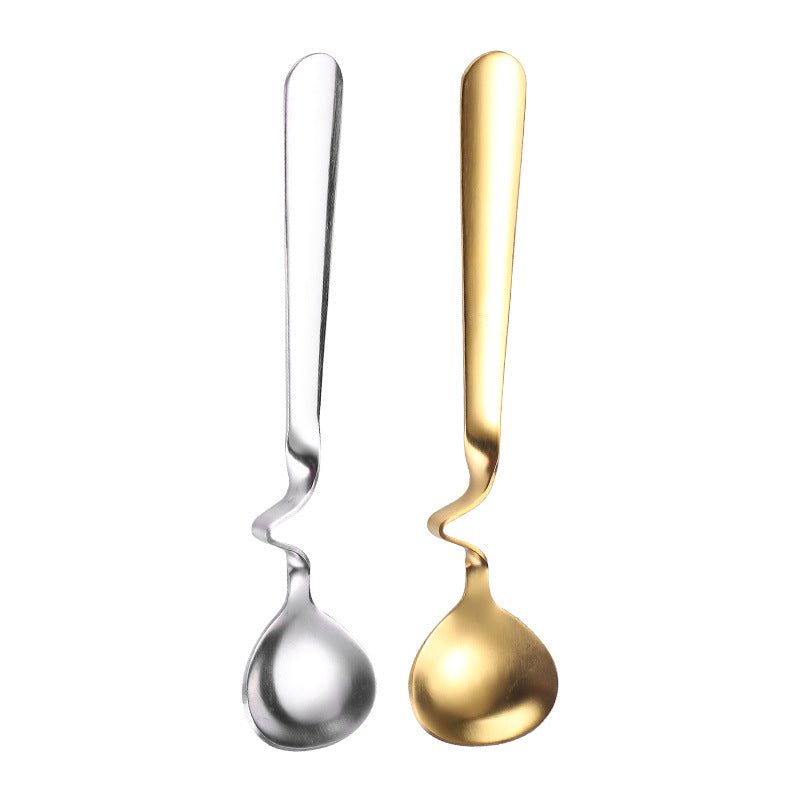 Stainless steel spoon creative 304 wall spoon, coffee mixing spoon, ice bar spoon, hotel tableware, souvenir spoon