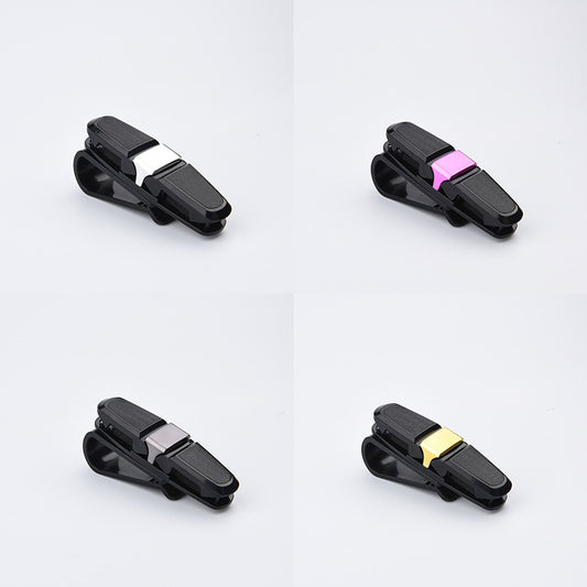 Auto Supplies Carbon Fiber Car Glasses Clip Sunglasses Clip Car Card Holder Bill Clip Practical Tools in the Car