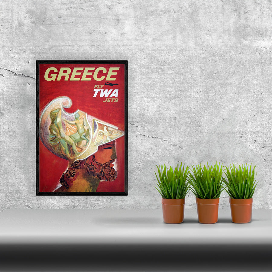 Travel Greece via TWA Remastered Poster Print