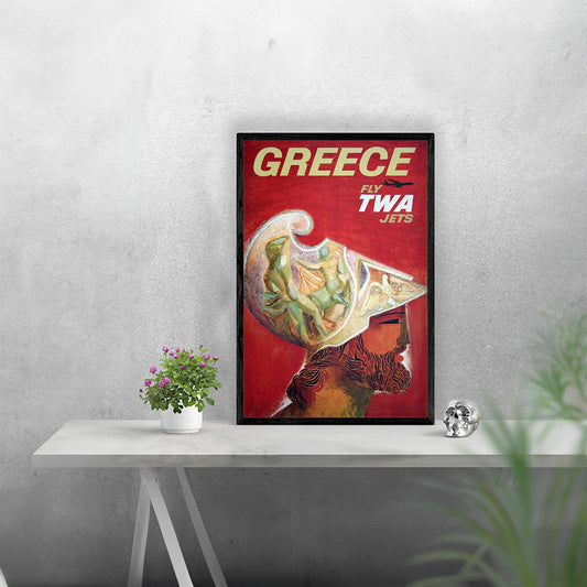 Travel Greece via TWA Remastered Poster Print