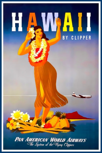 Travel Hawaii via Pan American Airways Remastered Poster Print