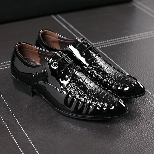 2025 New Men's Casual Small Foot Leather Shoes Work Shoes Handsome Korean Version Pointed Toe Spring and Autumn Barber Men's Shoes