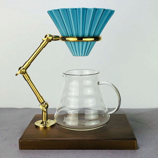 Coffee pour-over rack solid copper black walnut base filter cup pour-over set adjustable arm