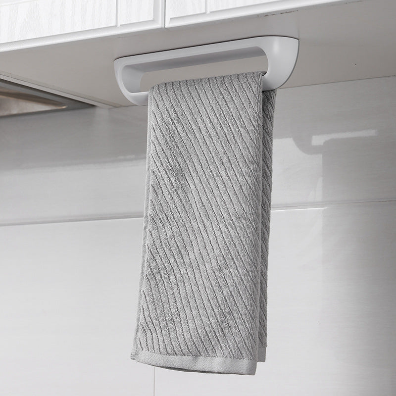 Towel rack free punch toilet bathroom suction cup hanger bath towel shelf Nordic simple creative single towel bar