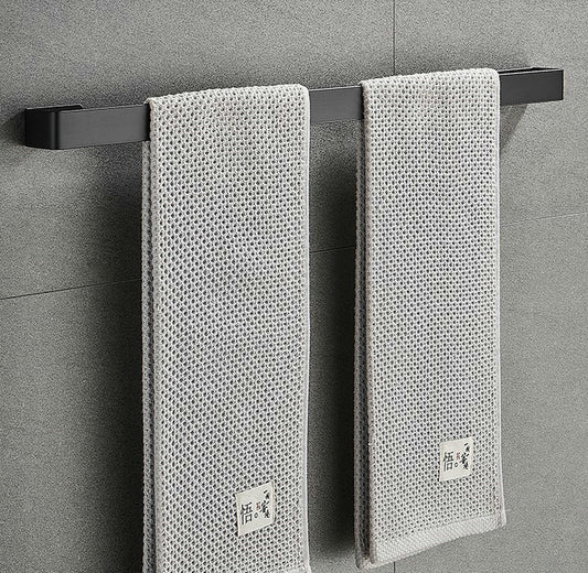 Stainless steel towel rail, black single rod toilet rail, bathroom towel rack, shelf, free punching, one piece dropshipping