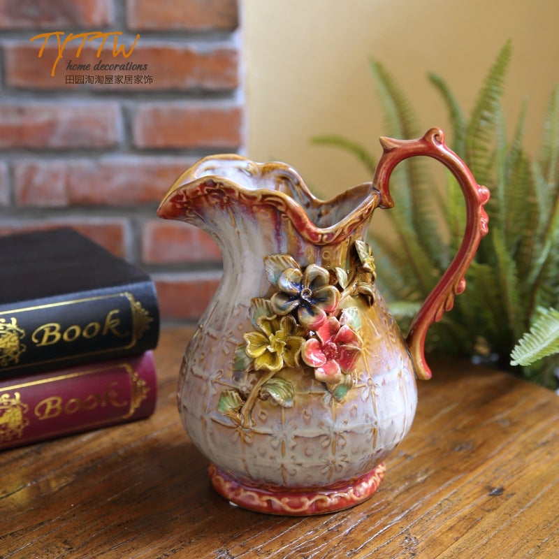 ins home decorations living room small vases, ceramic crafts, European and American ornaments, wedding ornaments, creative gifts