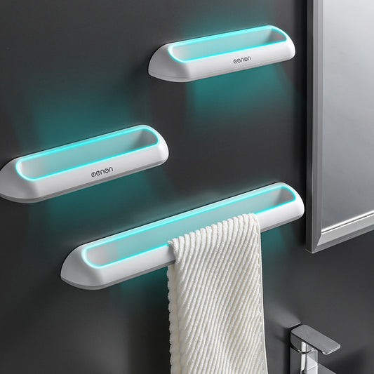 Towel rack free punch toilet bathroom suction cup hanger bath towel shelf Nordic simple creative single towel bar