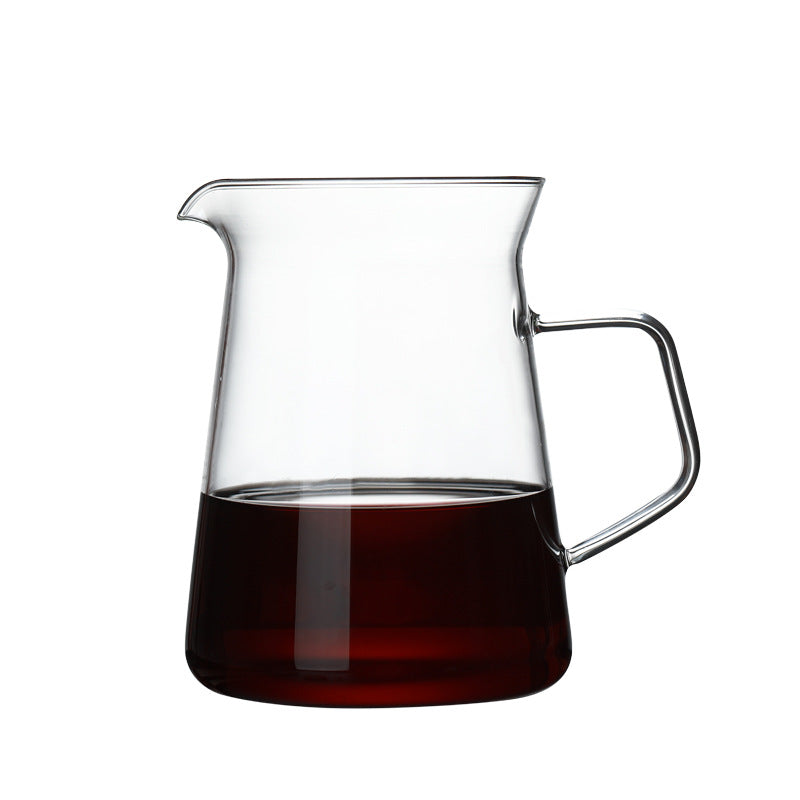 Heat-resistant glass coffee pot household sharing pot hand-blown high borosilicate glass coffee set manufacturers