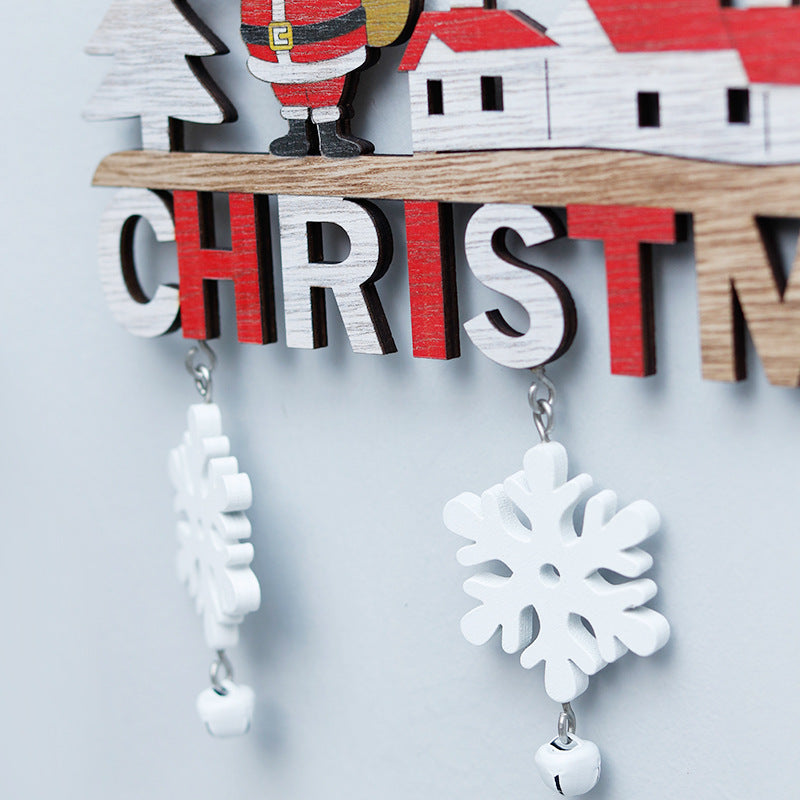 Christmas Decorations Creative Christmas Pendants Home Restaurant Christmas Wooden Crafts Door Hanging Christmas Gifts