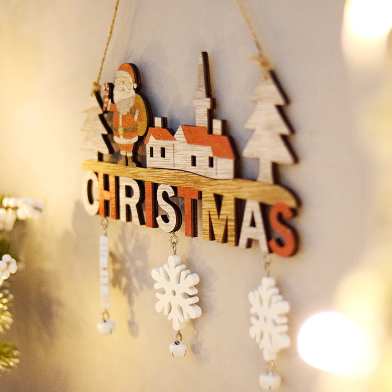 Christmas Decorations Creative Christmas Pendants Home Restaurant Christmas Wooden Crafts Door Hanging Christmas Gifts