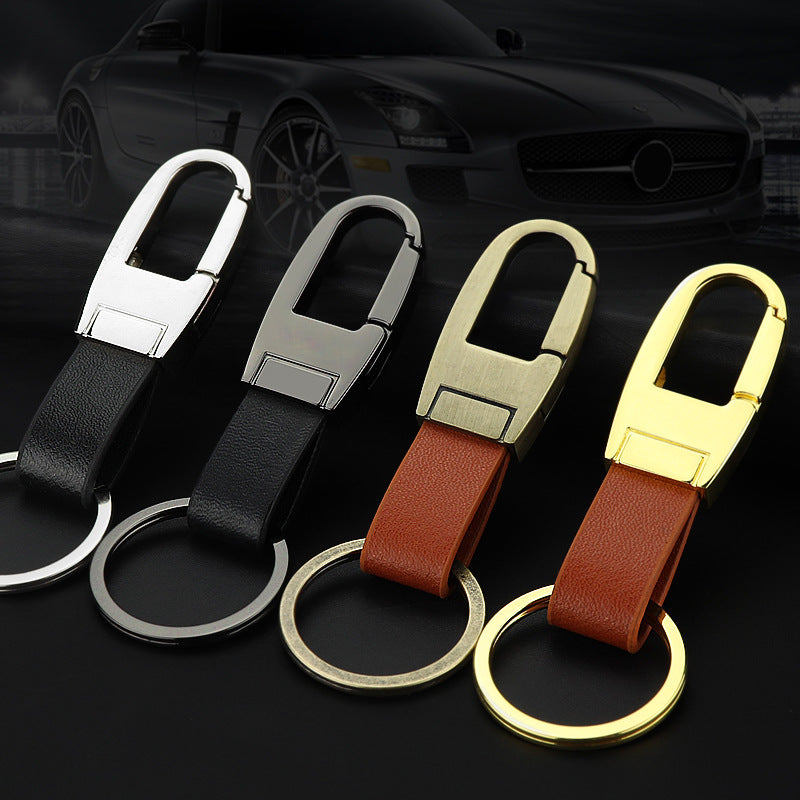 Car logo key pendant logo leather men's metal key chain car key ring accessories practical style optional