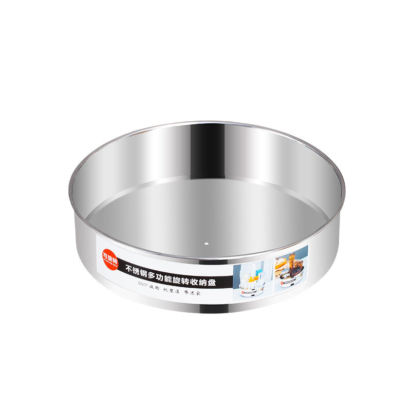 Thickened stainless steel kitchen 360° rotating storage rack spice rack condiment storage box storage rack artifact