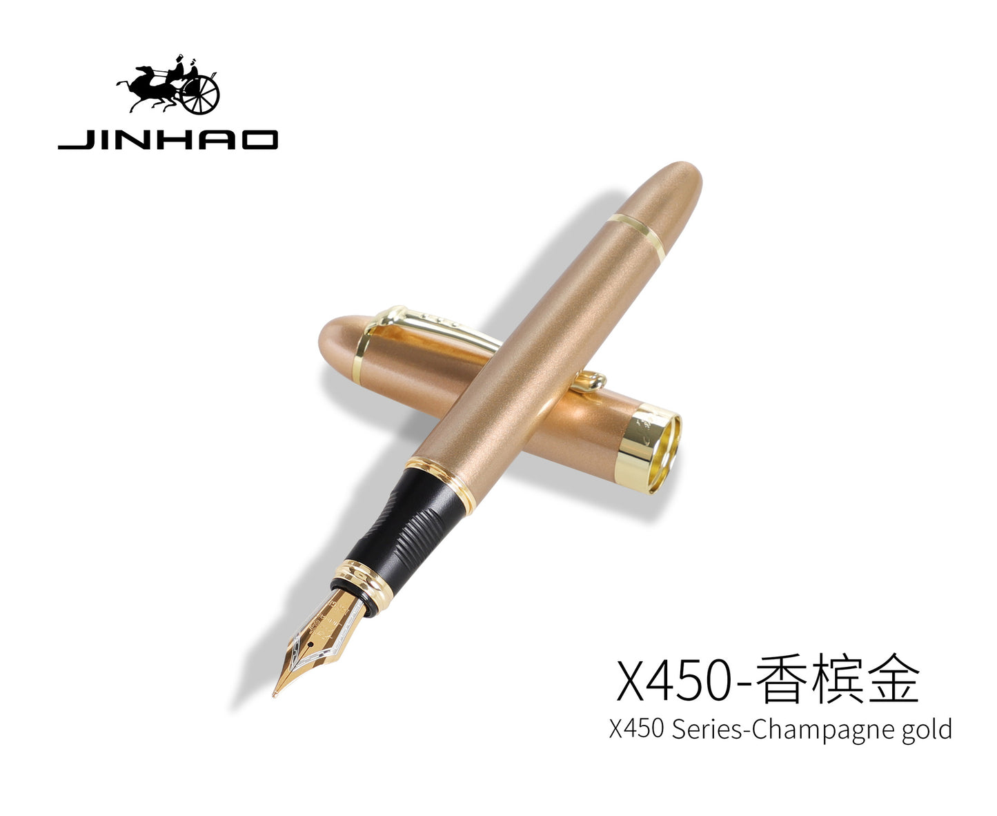 Jinhao X450 fountain pen student practice gift business metal signature calligraphy gift pen can be used ink sac