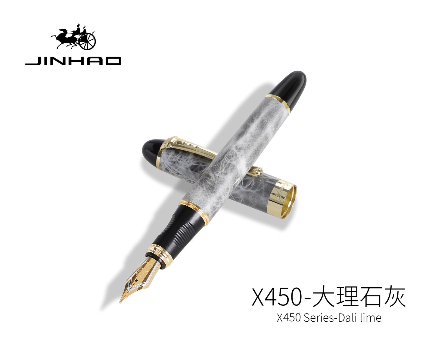 Jinhao X450 fountain pen student practice gift business metal signature calligraphy gift pen can be used ink sac