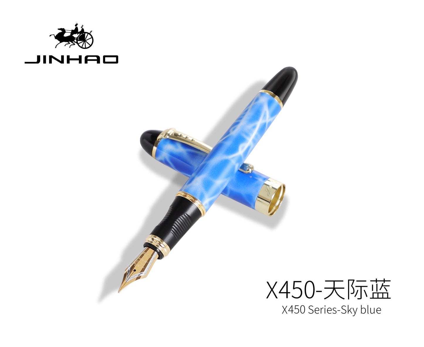 Jinhao X450 fountain pen student practice gift business metal signature calligraphy gift pen can be used ink sac