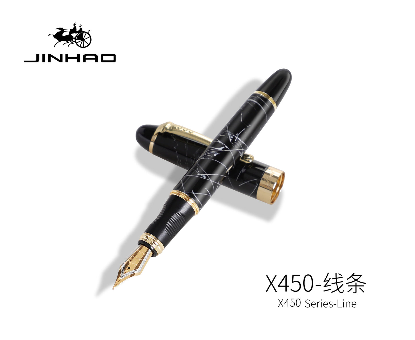 Jinhao X450 fountain pen student practice gift business metal signature calligraphy gift pen can be used ink sac