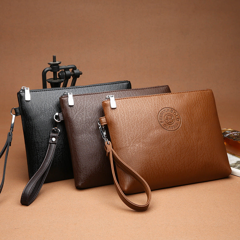 Men's 2023 New Casual Men's Clutch Bag PU Soft Leather Men's Bag Mobile Phone Bag Large Capacity Wallet
