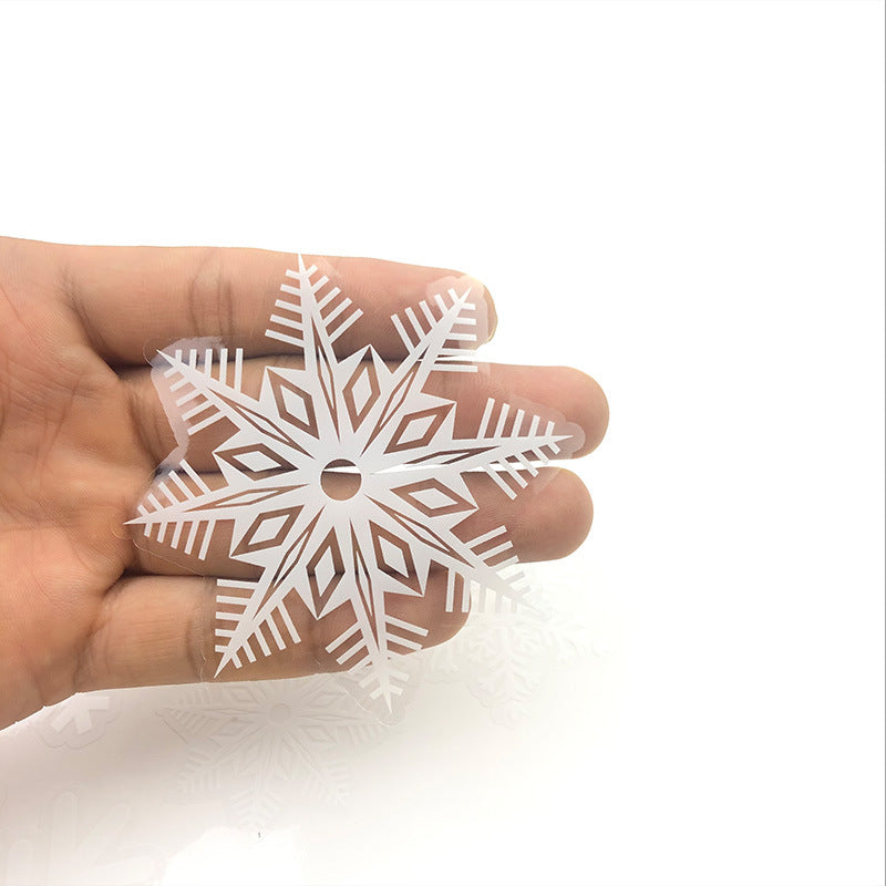 New Year's Christmas window glass decoration sticker movable electrostatic sticker window sticker white snowflake Christmas decoration sticker